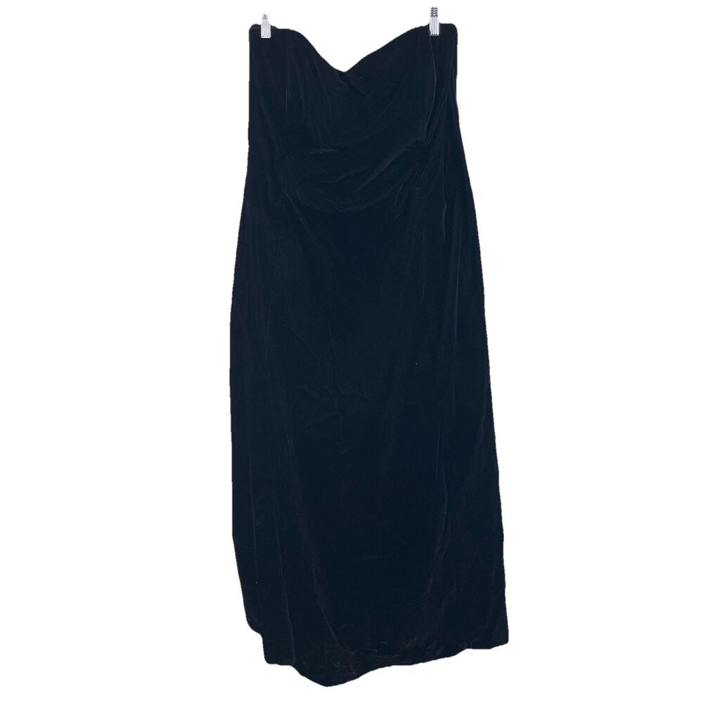 Scott McClintock Vintage Velvet Strapless Maxi Formal Dress Plus Size 24W Black